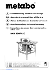 Metabo BKH 450/5,5 DNB Operation Instructions Manual