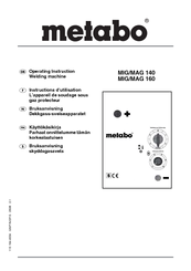 Metabo Welding Machine MIG/MAG 160 Operating	 Instruction