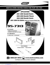 Metra Electronics 95-7313 Installation Instructions Manual