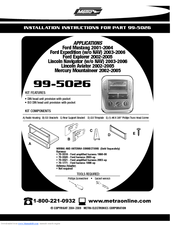 Metra Electronics 99-5026 Installation Instructions Manual