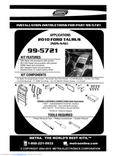 Metra Electronics 99-5721 Installation Instructions Manual