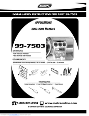 Metra Electronics 99-7503 Installation Instructions Manual