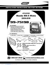 Metra Electronics 99-7519B Installation Instructions Manual