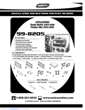 Metra Electronics 99-8205 Installation Instructions Manual