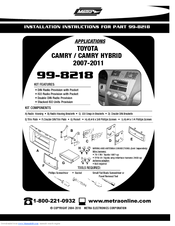 Metra Electronics 99-8218 Installation Instructions Manual