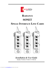 METRObility Optical Systems Radiance Sonet Single Interface Line Cards R135-34 Installation & User Manual