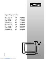 Metz Corum-72 MF 72TK86 Operating Instructions Manual