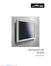 Metz Flat-Cinema-TV 40 TK 81 Operating Instructions Manual