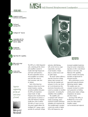 Meyer Sound Self-Powered Reinforcement Loudspeaker MTS-4 Specifications