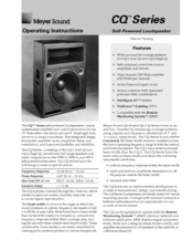 Meyer Sound CQTM Series Operating Instructions Manual