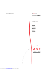 MGE UPS Systems Rackmount PDU Installation Manual