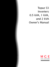 MGE UPS Systems Topaz S3 1 kVA Owner's Manual