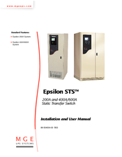 MGE UPS Systems STS 600A Installation And User Manual