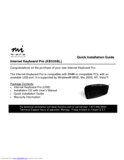 Micro Innovations Internet Keyboard Pro KB535BL Quick Installation Manual
