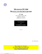 Micro Technic Micronix PV-1648 Installation And User Manual