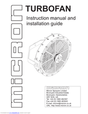 Micron Sprayers Turbofan Installation And Instruction Manual