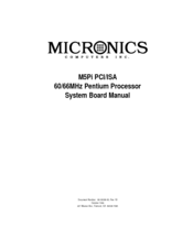 Micronics M5Pi PCI/ISA Manual