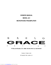 Grace 201 Owner's Manual
