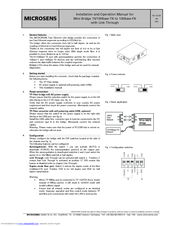 Microsens 10/100Base-TX to 100Base-FX Installation And Operation Manual