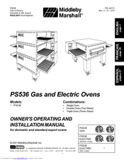 Middleby Marshall Model PS536 Owner's Operating And Installation Manual