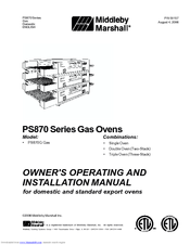 Middleby Marshall PS870G Operating And Installation Manual