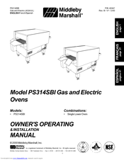 Middleby Marshall PS314SBI Owner's Operating And Installation Manual