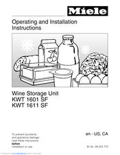 Miele KWT 1601 SF Operating And Installation Manual