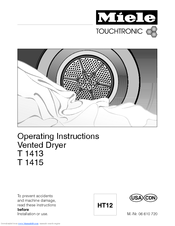 Miele TOUCHTRONIC T 1413 Operating Instructions Manual
