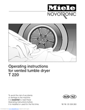 Miele Novotronic T 220 Operating Instructions Manual
