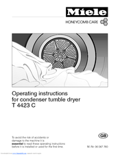 Miele T 4423 C Operating Instructions Manual