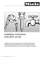 Miele CVA 4075 EN-CA Installation Instructions Manual
