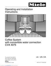 Miele CVA 4075 Operating And Installation Instructions
