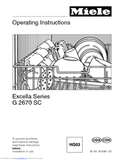 Miele Excella G 2670 SC Operating Instructions Manual