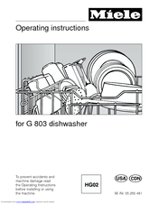 Miele G 803 Operating Instructions Manual