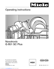 Miele NOVOTRONIC G 851 SC Plus Operating Instructions Manual