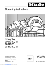 Miele Incognito G 643 SCVi Operating Instructions Manual