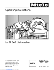 Miele G 848 Operating Instructions Manual