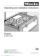 Miele F 311 i-6 Operating And Installation Instructions