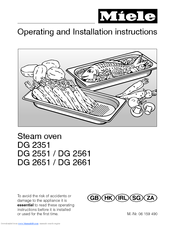 Miele DG 2551 Operating And Installation Instructions