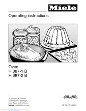 Miele H387-1B Operating Instructions Manual