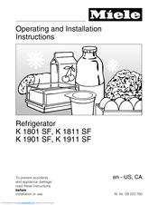 Miele K 1911 SF Operating And Installation Instructions
