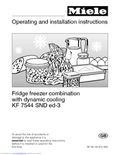 Miele KF 7544 SND ed-3 Operating And Installation Instructions