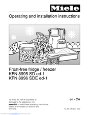 Miele KFN 8995 SD ED-1 Operating And Installation Instructions