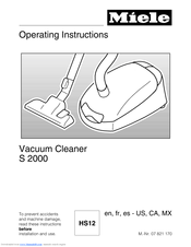 Miele S 2000 Operating Instructions Manual