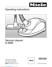 Miele S4000-VACUUM Operating Instructions Manual