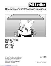 Miele DA 189 Operating And Installation Instructions