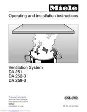 Miele DA259-3 Operating And Installation Manual