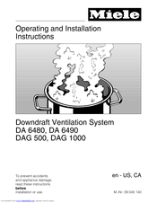 Miele DAG 1000 Operating And Installation Instructions