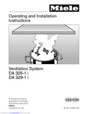 Miele DA 329-1 i Operating And Installation Instructions