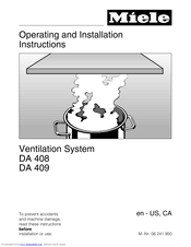 Miele DA 408 Operating And Installation Instructions